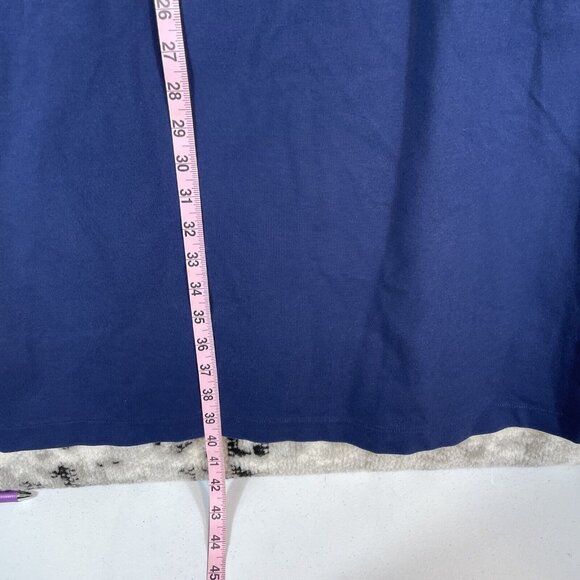 Lands End Ponte Knit Dress‎ Womens Size 6 Blue Green Trim V-Neck Viscose Stretch - Picture 6 of 12